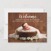 Begrüßung von Script Girl Foto Geburtserklärung Ankündigung (Vorderseite)