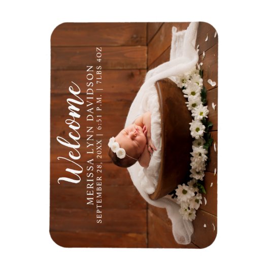 Begrüßung von Script Girl Foto Geburtserklärung Magnet (Vertikal)