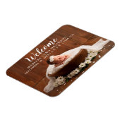 Begrüßung von Script Girl Foto Geburtserklärung Magnet (Linke Seite)