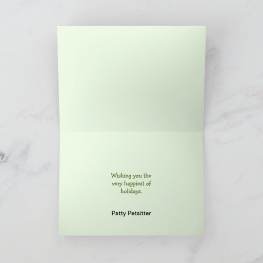 Begrüßung von Sitter Feiertagskarte (Innenseite)