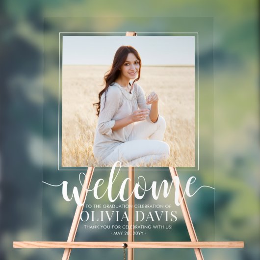 Begrüßung von Skripten für Graduiertengruppen und  Acrylschild (Neutral)