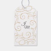 Begrüßung von Skriptkalligraphie-Schwarz- und Gold Geschenkanhänger (Rückseite)