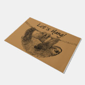 Begrüßung von Sloth Animal bedruckt, glatter Dekor Fußmatte (Schrägansicht)