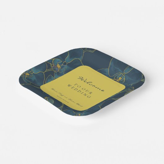 Begrüßung von Soft Blue Orchid Pappteller (Gewinkelt)