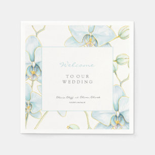Begrüßung von Soft Blue Orchid Serviette