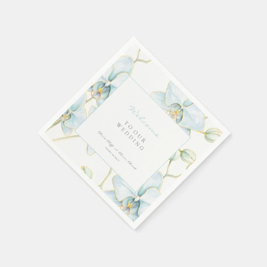 Begrüßung von Soft Blue Orchid Serviette (Ecke)