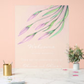 Begrüßung von Soft Lila Lilies Acrylschild (Hochzeit)
