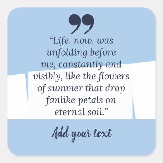 Begrüßung von Sommerquotes Quadratischer Aufkleber (Vorderseite)