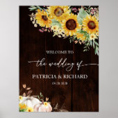 Begrüßung von Sonnenblumenkürbis Poster (Vorne)