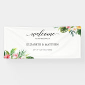 Begrüßung von tropischen Blätter Banner (Horizontal)