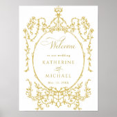 Begrüßung von Viktorianischen Blütenrahmen in Gold Poster (Vorne)