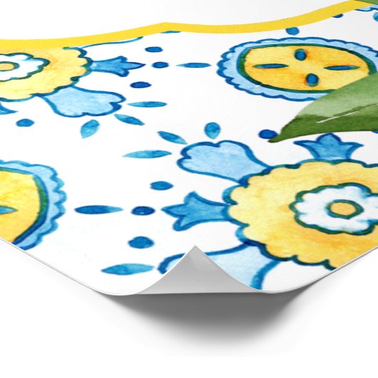 Begrüßung von Wasserfarben-Lemon und marokkanische Poster (Ecke)