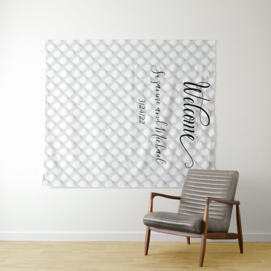 Begrüßung von weißgesteppten Perlstoffen Wandteppich (Beispiel (Horizontal))