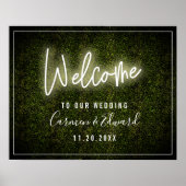 Begrüßung von White Neon Boxwood Poster (Vorne)