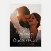 Begrüßung von White Signature Script-Fotos Acrylschild (Vorderseite)