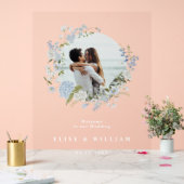 Begrüßung von zartem, weichblauen Blumenkraut Acrylschild (Hochzeit)