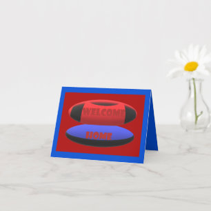 Begrüßung von Zuhause-Design rot marineblau mit Te Karte