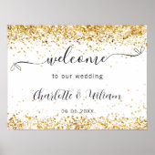 Begrüßung weißes goldenes Drehbuch Poster (Vorne)