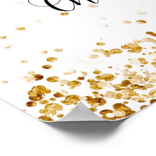 Begrüßung weißes goldenes Drehbuch Poster (Ecke)