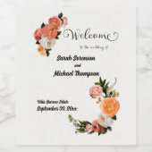 Begrüßung Zeichen Personalisierte Blume Weinetikett (Einzelnes Label)