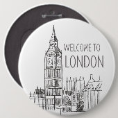 Begrüßung zu London Button (Vorne & Hinten)