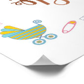 Begrüßung Zuhause Baby Boy mit Kupferfolie Schrift Poster (Ecke)