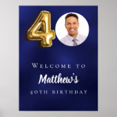 Begrüßung zum 40. Foto in Navy Blue Poster (Vorne)