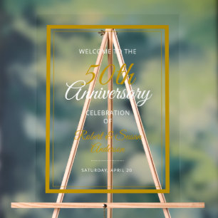 Begrüßung zum 50. Geburtstag Acrylschild