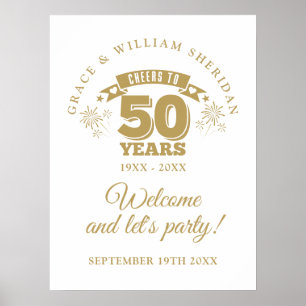 Begrüßung zum 50. Hochzeitstag Begrüßungszeichen Poster