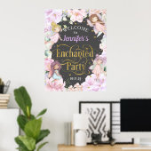 Begrüßung zum Geburtstag der verzauberten Party Fe Poster (Heimbüro)