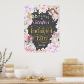 Begrüßung zum Geburtstag der verzauberten Party Fe Poster (Küche)