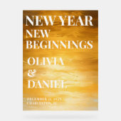 Begrüßung zum Silvester Acrylschild (Vorderseite)