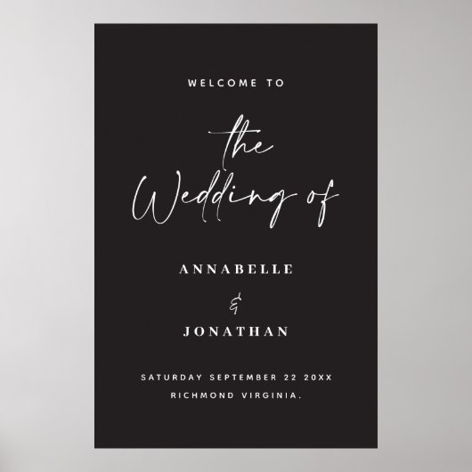 Begrüßung zur Hochzeit der modernen Typografie-Hoc Poster (Vorne)