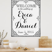 Begrüßung zur Hochzeit von Plakatschild Poster (Küche)