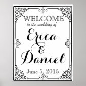 Begrüßung zur Hochzeit von Plakatschild Poster (Vorne)