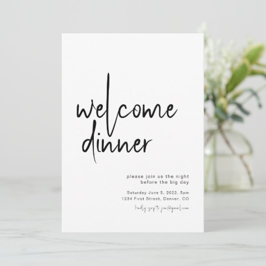 Begrüßungsabend Probe Abendessen Einladung (Stehend Vorderseite)