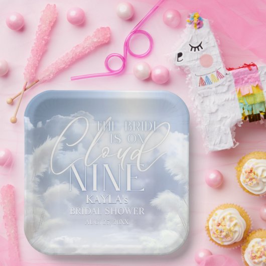 Begrüßungsabonnement auf Cloud Nine 9 Pampas Braut Pappteller (Party)