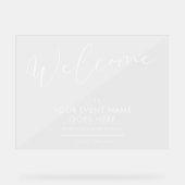 Begrüßungsabonnement für Minimalistische transpare Acrylschild (Vorderseite)