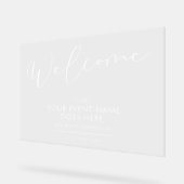 Begrüßungsabonnement für Minimalistische transpare Acrylschild (Winkel)