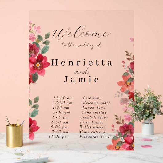 Begrüßungsabteilung Acrylschild (Hochzeit)