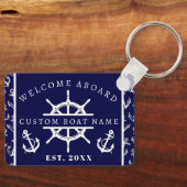 Begrüßungsanker an Bord der Nautical Navy Blue Boo Schlüsselanhänger (Vorderseite)