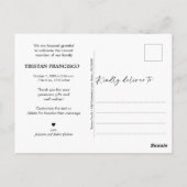 Begrüßungsankündigung von Sweet Baby Birth Postkarte (Rückseite)