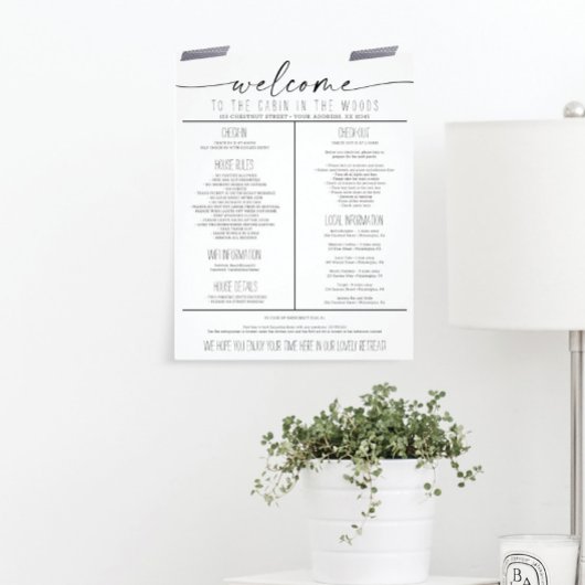 Begrüßungsanleitung für Ferien-Miete Hausordnung Flyer