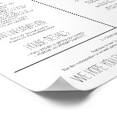 Begrüßungsanleitung für Ferien-Miete Hausordnung Poster (Ecke)