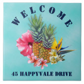 Begrüßungsansprache für tropische Ananas Fliese (Vorderseite)