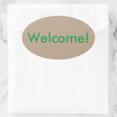 Begrüßungsaufkleber Ovaler Aufkleber (Tasche)