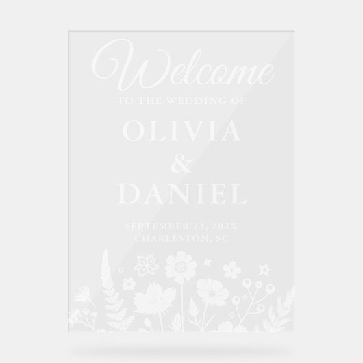 Begrüßungsausschuss für die Whimsistische Wildblum Acrylschild (Vorderseite)