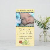 Begrüßungsbaby-Fotokarte Ankündigung (Stehend Vorderseite)