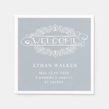 Begrüßungsbaby-Party-Monogramm