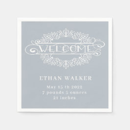 Begrüßungsbaby-Party-Monogramm Serviette